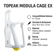 Suport Bidon Apa Topeak Modula Cage EX - Alb