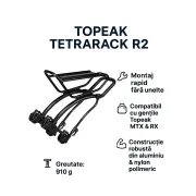 Portbagaj bicicleta Topeak TetraRack R2 - 26-29 inch, Aluminiu