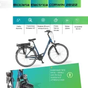 Bicicleta Electrica Corwin 28122 - 28 Inch, 490mm, Albastru