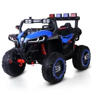 ATV electric Bo Beast pentru copii 3ani+ , 12V cu telecomanda, 4 motoare, telecomanda, usi care se deschid, functii swing, lumini, mp3/usb, Albastru