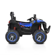 ATV electric Bo Beast pentru copii 3ani+ , 12V cu telecomanda, 4 motoare, telecomanda, usi care se deschid, functii swing, lumini, mp3/usb, Albastru