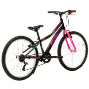 Bicicleta Copii DHS Turbo - 24 Inch, Negru-Roz