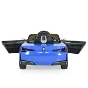 Masinuta electrica BO BMW i4 pentru copii 3 ani+, acumulatori si telecomanda, usi care se deschid, centura, pornire buton, Albastru