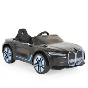 Masinuta electrica BO BMW i4 pentru copii 3 ani+, acumulatori si telecomanda, usi care se deschid, centura, pornire buton, Negru