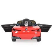 Masinuta electrica BO BMW i4 pentru copii 3 ani+, acumulatori si telecomanda, usi care se deschid, centura, pornire buton, Rosu