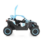 Masinuta electrica Bo Typhoon pentru copii 3 ani+, 24V 4 motoare, acumulator si telecomanda, portiere care se deschid, centuri, lumini, mp3/usb, Albastru