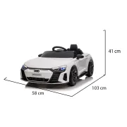 Masinuta electrica pentru copii Audi RS e‑tron, acumulatori si telecomanda, 12V MP3/USB si Bluetooth, Alb