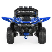 Masinuta electrica tip jeep BO Dust pentru copii 3 ani+, 12V 4 motoare, telecomanda, Mp3/USB, pornire buton, centura, usi care se deschid, Albastru