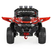 Masinuta electrica tip jeep BO Dust pentru copii 3 ani+, 12V 4 motoare, telecomanda, Mp3/USB, pornire buton, centura, usi care se deschid, Rosu