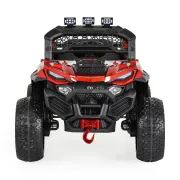 Masinuta electrica tip jeep BO Dust pentru copii 3 ani+, 12V 4 motoare, telecomanda, Mp3/USB, pornire buton, centura, usi care se deschid, Rosu