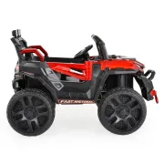 Masinuta electrica tip jeep BO Dust pentru copii 3 ani+, 12V 4 motoare, telecomanda, Mp3/USB, pornire buton, centura, usi care se deschid, Rosu