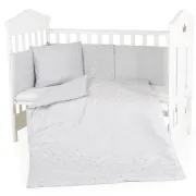 Set lenjerie de pat Nook pentru bebelusi, 6 piese, HugZZZ, Gri