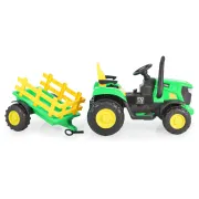 Tractor electric cu remorca Rancher pentru copii 3 ani+, acumulatori si telecomanda, 12V MP3/USB, Moni, Verde