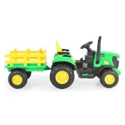 Tractor electric cu remorca Rancher pentru copii 3 ani+, acumulatori si telecomanda, 12V MP3/USB, Moni, Verde