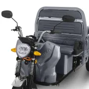 Triciclu Electric, FARA Permis, Motor 3900W, Voltarom Hercules, Tuk Tuk, 72V, 45Ah, pana la 50km autonomie, Gri