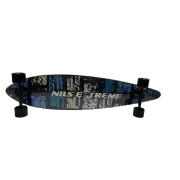 Longboard Nils Extreme - 103 x 25 Cm, Negru-Albastru