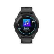 Garmin - Forerunner 265 ceas multisport cu GPS AMOLED - Ramă şi carcasă neagră cu curea din silicon neagră/gri pudră