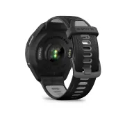 Garmin - Forerunner 965 ceas multisport cu GPS AMOLED - Ramă din titan DLC gri carbon cu carcasă neagră şi curea din silicon neagră/gri pudră