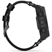 Garmin - Tactix 8 Solar Elite 51 mm Sapphire ceas multisport cu GPS - ramă neagră Titanium DLC și curea din silicon neagră + nailon