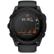 Garmin - Tactix 8 Solar Elite 51 mm Sapphire ceas multisport cu GPS - ramă neagră Titanium DLC și curea din silicon neagră + nailon