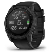 Garmin - Tactix 8 Solar Elite 51 mm Sapphire ceas multisport cu GPS - ramă neagră Titanium DLC și curea din silicon neagră + nailon