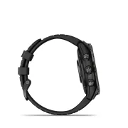 Garmin - fenix 7 Pro Sapphire Solar smartwatch premium cu incarcare solara 47mm - ramă negru gri din titanium DLC si curea din silicon neagră