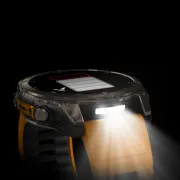 Garmin - fenix 8x AMOLED Sapphire 51mm - smartwatch premium AMOLED - ramă argintie din titanium si curea din silicon portocalie