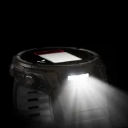 Garmin - fenix 8x Solar Sapphire 51mm - smartwatch premium - ramă gri din titanium DLC si curea din silicon neagră-gri