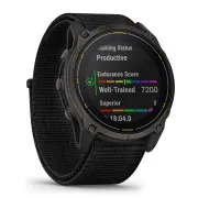 Garmin Enduro 3 - ceas ultra multisport cu GPS - ramă gri din titanium DLC si curea textilă neagră