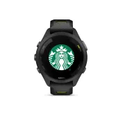 Garmin - Forerunner 265s ceas multisport cu GPS AMOLED - Ramă şi carcasă neagră cu curea din silicon neagră/Amp Yellow
