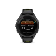 Garmin - Forerunner 265s ceas multisport cu GPS AMOLED - Ramă şi carcasă neagră cu curea din silicon neagră/Amp Yellow