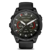 Garmin - Tactix 8 AMOLED 47mm Sapphire ceas multisport cu GPS - ramă neagră Titanium DLC și curea din silicon neagră