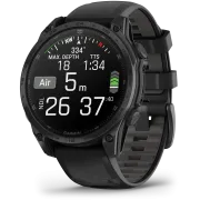 Garmin - Tactix 8 AMOLED 47mm Sapphire ceas multisport cu GPS - ramă neagră Titanium DLC și curea din silicon neagră