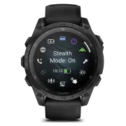 Garmin - Tactix 8 AMOLED 47mm Sapphire ceas multisport cu GPS - ramă neagră Titanium DLC și curea din silicon neagră