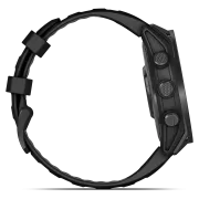 Garmin - Tactix 8 AMOLED 47mm Sapphire ceas multisport cu GPS - ramă neagră Titanium DLC și curea din silicon neagră