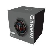 Garmin - fenix 8s AMOLED Sapphire 43mm - smartwatch premium AMOLED - ramă gri din titanium DLC si curea din silicon neagră-gri