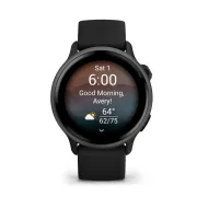 Garmin - vivoactive 6 smartwatch cu GPS și AMOLED - ramă gri slate din aluminiu - carcasă neagră şi bratara din silicon