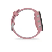 Garmin - Forerunner 265s ceas multisport cu GPS AMOLED - Ramă neagră cu carcasă roz deschis şi curea din silicon roz deschis/gri pudră