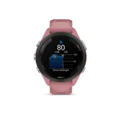 Garmin - Forerunner 265s ceas multisport cu GPS AMOLED - Ramă neagră cu carcasă roz deschis şi curea din silicon roz deschis/gri pudră