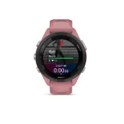 Garmin - Forerunner 265s ceas multisport cu GPS AMOLED - Ramă neagră cu carcasă roz deschis şi curea din silicon roz deschis/gri pudră