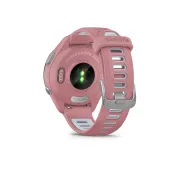 Garmin - Forerunner 265s ceas multisport cu GPS AMOLED - Ramă neagră cu carcasă roz deschis şi curea din silicon roz deschis/gri pudră
