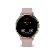 Garmin - Venu 3s smartwatch cu GPS și AMOLED - ramă din oţel inoxidabil Soft Gold cu carcasă Dust Rose şi curea din silicon