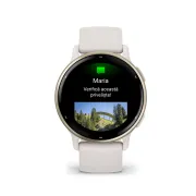 Garmin - Vivoactive 5 smartwatch cu GPS și AMOLED - ramă Cream Gold - carcasă Ivory  şi bratara din silicon