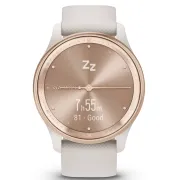 Garmin - vivomove Trend - Ramă Peach Gold din oţel inoxidabil - carcasă Ivory - curea din silicon