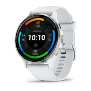 Garmin - Venu 3 smartwatch cu GPS și AMOLED - ramă argintie din oţel inoxidabil şi carcasă whitestone şi brăţară din silicon
