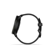 Garmin - vivomove Trend - Ramă Neagra din oţel inoxidabil - carcasa neagra - bratara silicon neagra