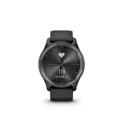 Garmin - vivomove Trend - Ramă Neagra din oţel inoxidabil - carcasa neagra - bratara silicon neagra