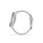 Garmin - vivomove Trend - Ramă Silver din oţel inoxidabil - carcasă Mist Grey - curea din silicon