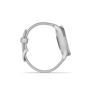 Garmin - vivomove Trend - Ramă Silver din oţel inoxidabil - carcasă Mist Grey - curea din silicon