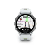 Garmin Forerunner 970 - ceas multisport cu GPS si AMOLED - alb Titanium with Whitestone Case and Whitestone | Translucent Amp Yellow Band